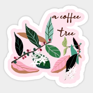 a coffee  tree, hand drawing Sticker